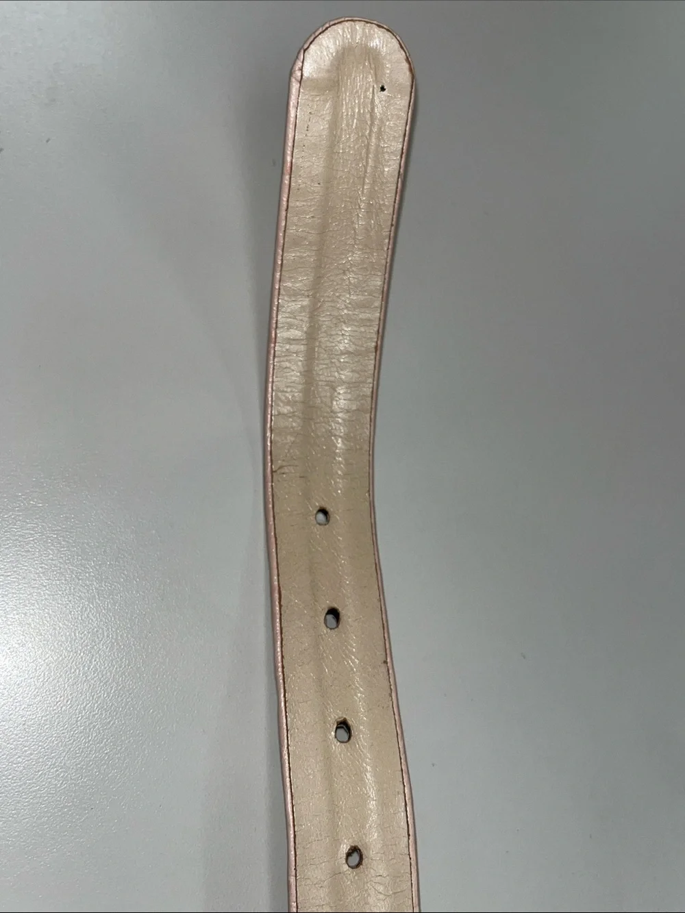 Carlisle Pink Textured Leather Belt with Gold Wavy Buckle